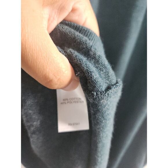 NWT Pure Jill by J.Jill Blue Cowl Neck Cotton A-Line Knit Dress size Large Pet. - Picture 11 of 12